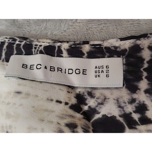 Bec & Bridge Skirt Women's Size 2 Black White Romantic Cottage Boho Fairy Lined - Picture 6 of 10